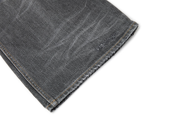 RECORDS INC. ALONZO* BLOW-OUT Gray Heavily Distressed Jean