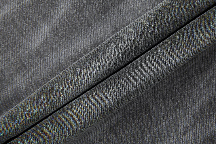 RECORDS INC. ALONZO* BLOW-OUT Gray Heavily Distressed Jean