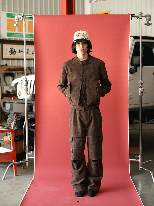 RECORDS INC. LEO Washed Vintage Leopard Cargo Pants