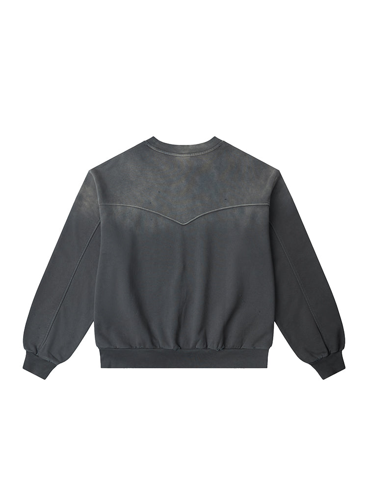 RECORDS INC. LORNA* Washed Graphic Crewneck Sweatshirt